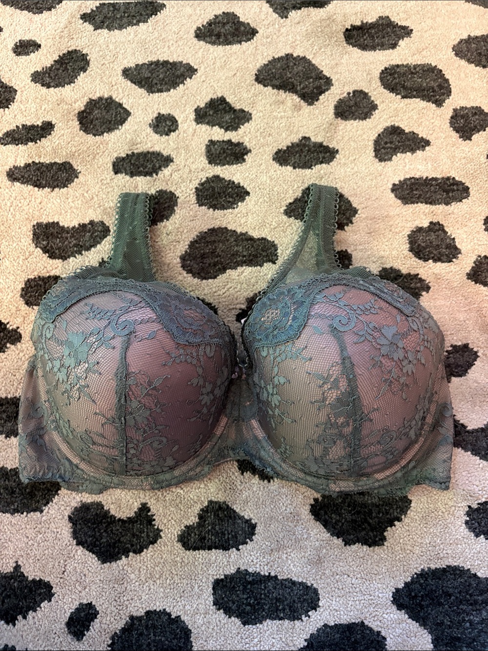 Victoria's Secret Lace Underwire Bra in Sage Green